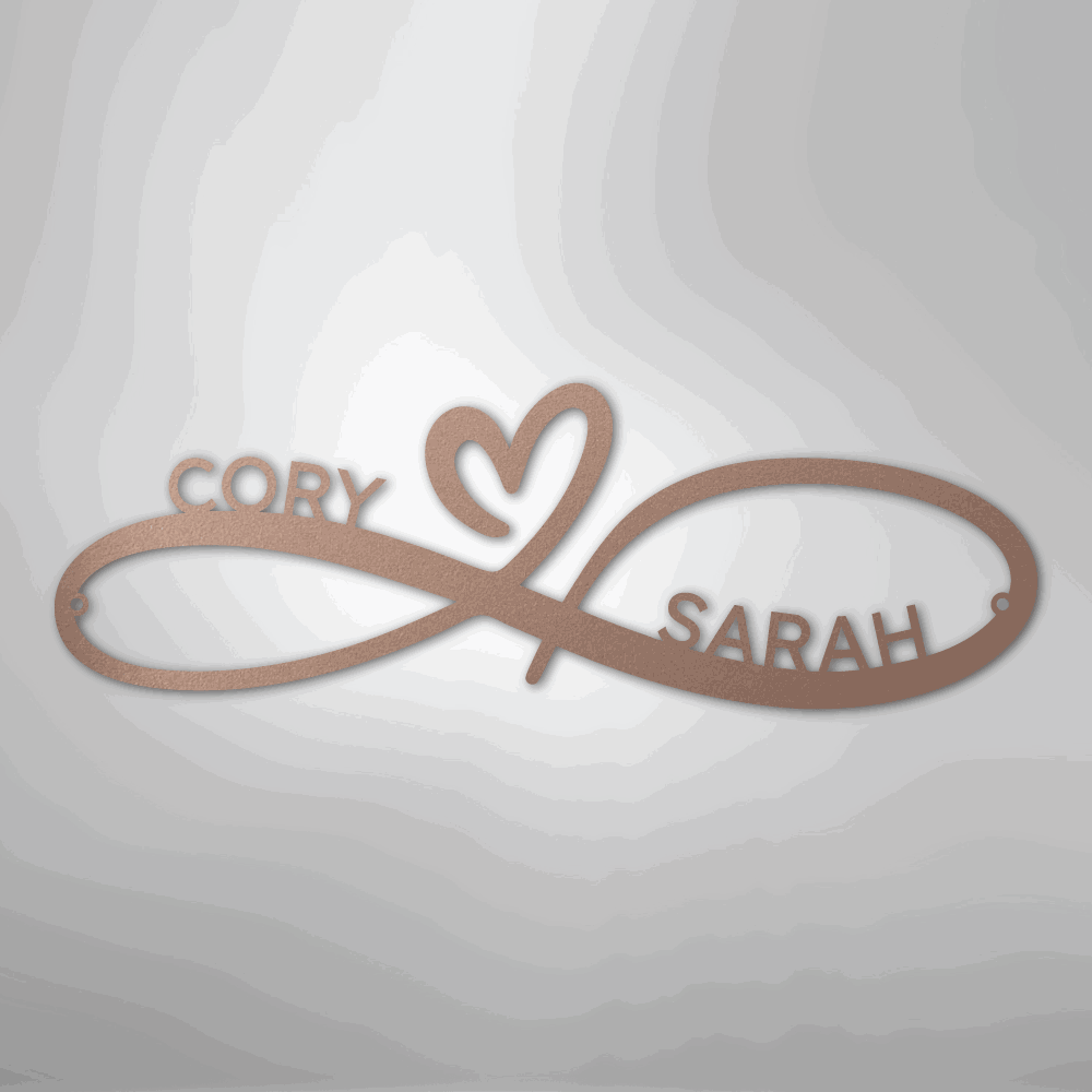 Infinity Couples Monogram - Steel Sign - Giftinum