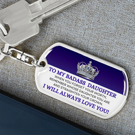 Inspirational Dog Tag Keychain Gift for Daughter SS015 - Giftinum
