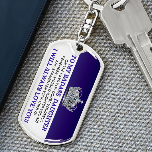Inspirational Dog Tag Keychain Gift for Daughter SS018 - Giftinum
