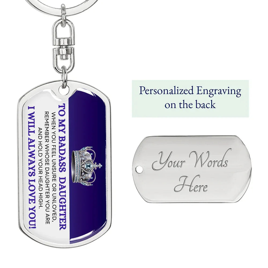 Inspirational Dog Tag Keychain Gift for Daughter SS019 - Giftinum