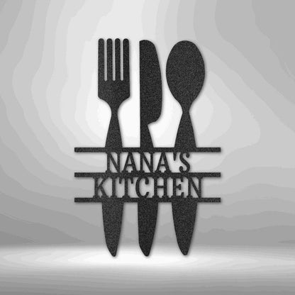 Kitchen Utensil Monogram - Steel Sign - Giftinum