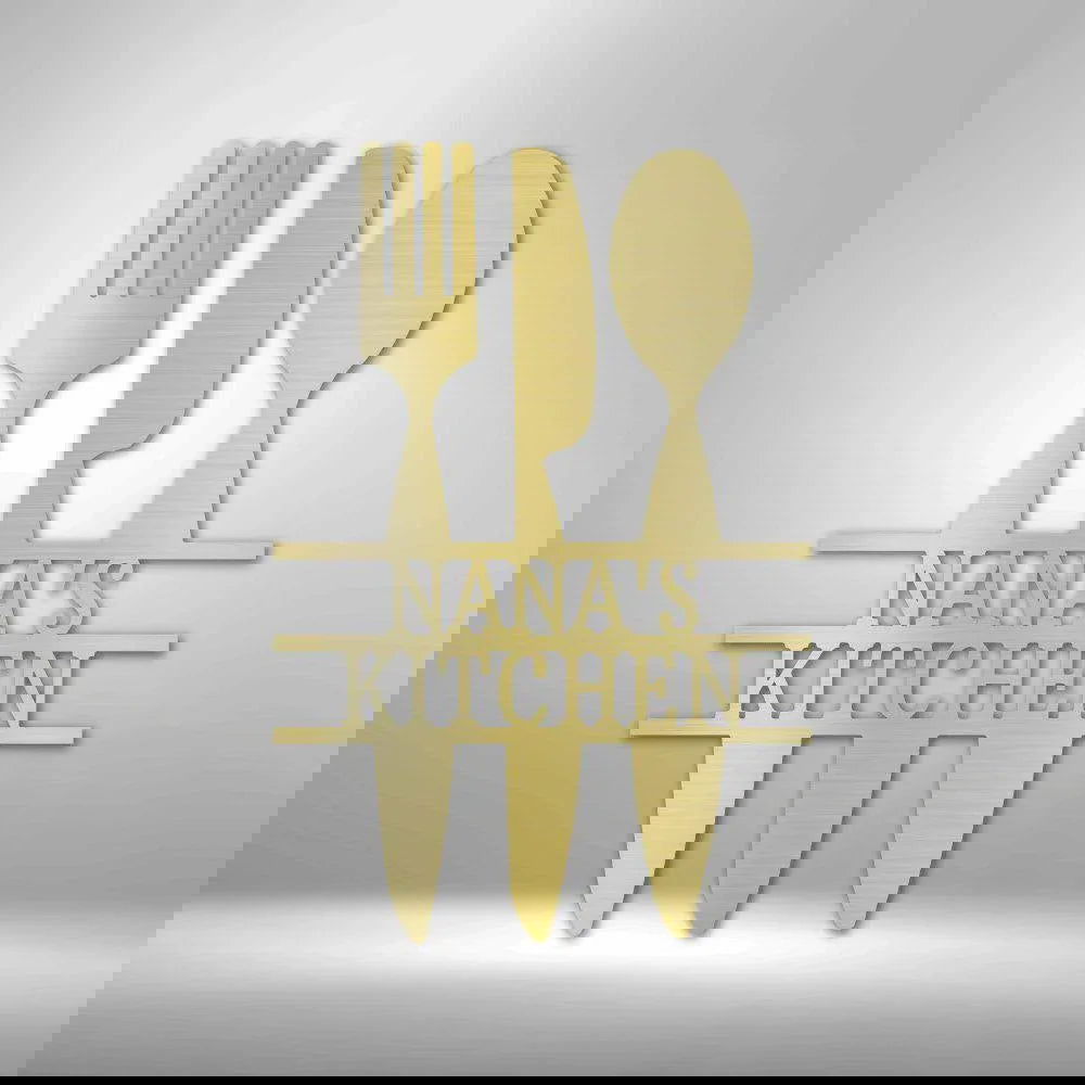 Kitchen Utensil Monogram - Steel Sign - Giftinum