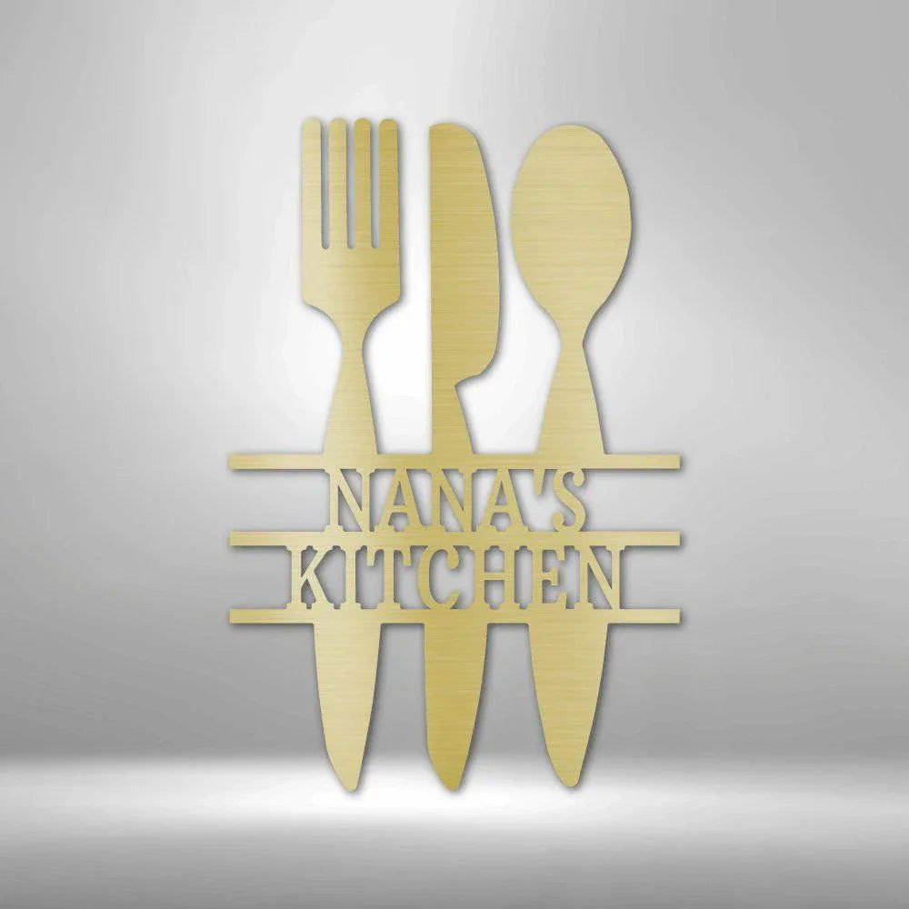 Kitchen Utensil Monogram - Steel Sign - Giftinum