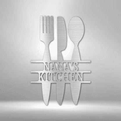 Kitchen Utensil Monogram - Steel Sign - Giftinum