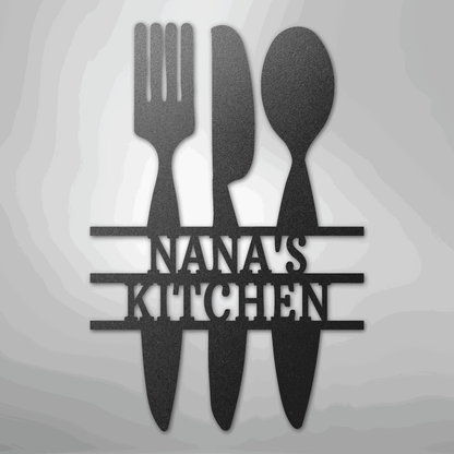 Kitchen Utensil Monogram - Steel Sign - Giftinum