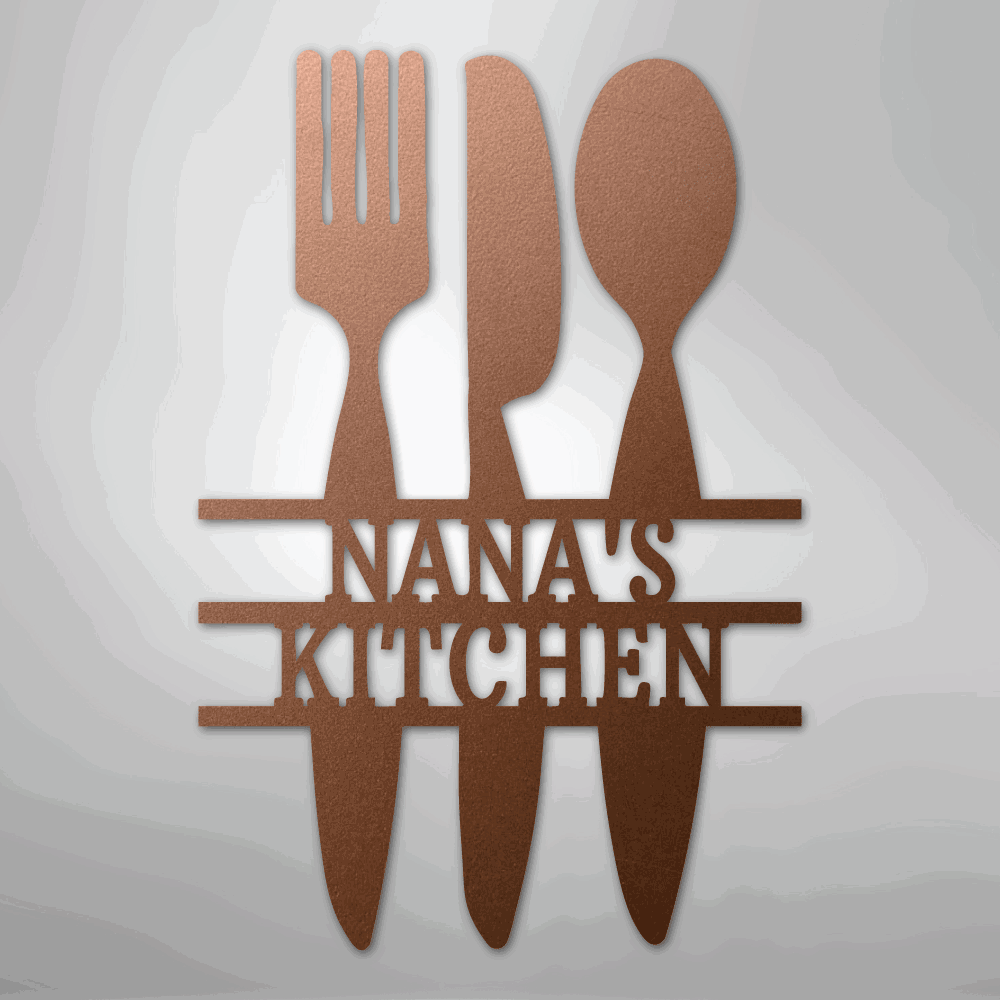Kitchen Utensil Monogram - Steel Sign - Giftinum