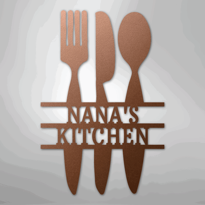 Kitchen Utensil Monogram - Steel Sign - Giftinum
