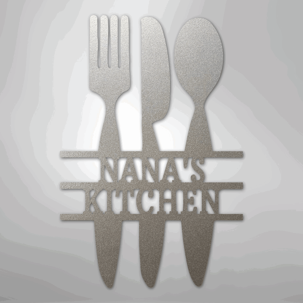 Kitchen Utensil Monogram - Steel Sign - Giftinum
