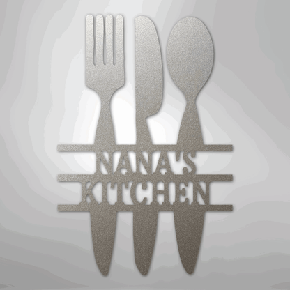 Kitchen Utensil Monogram - Steel Sign - Giftinum