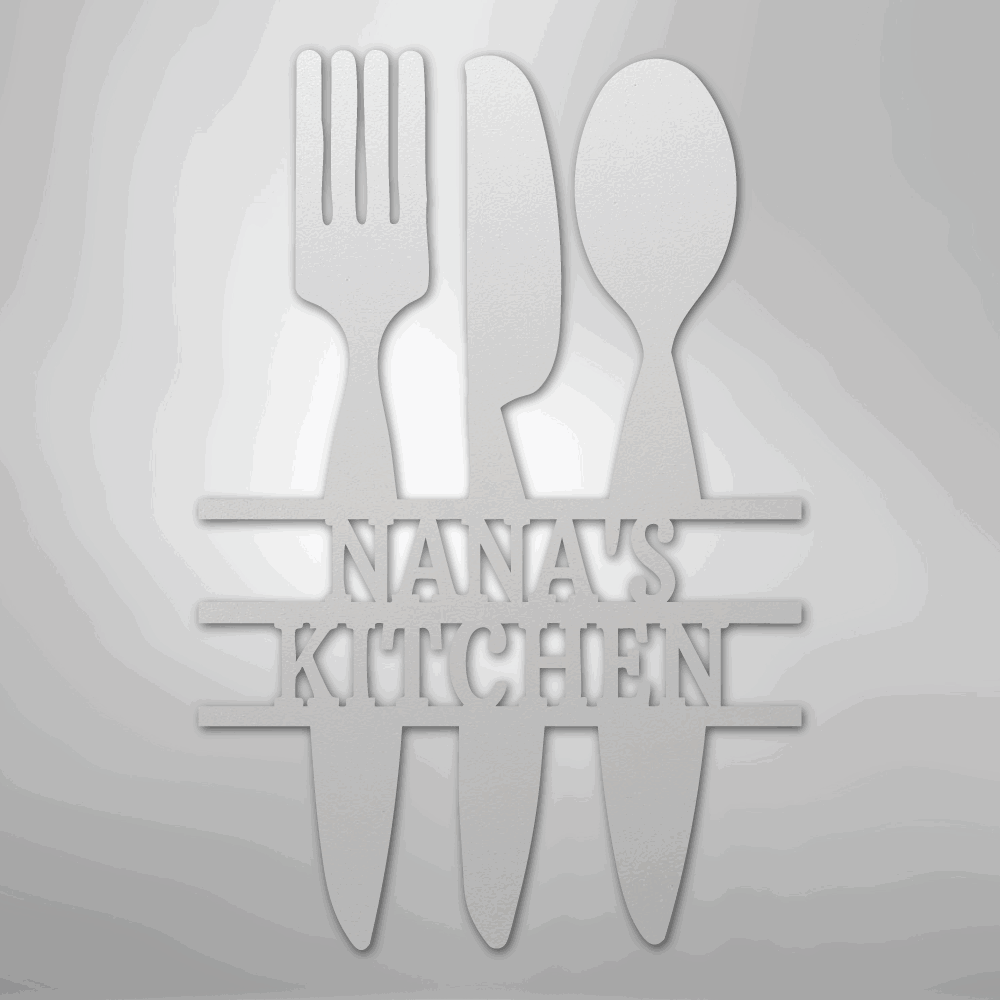 Kitchen Utensil Monogram - Steel Sign - Giftinum