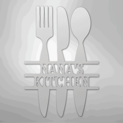 Kitchen Utensil Monogram - Steel Sign - Giftinum