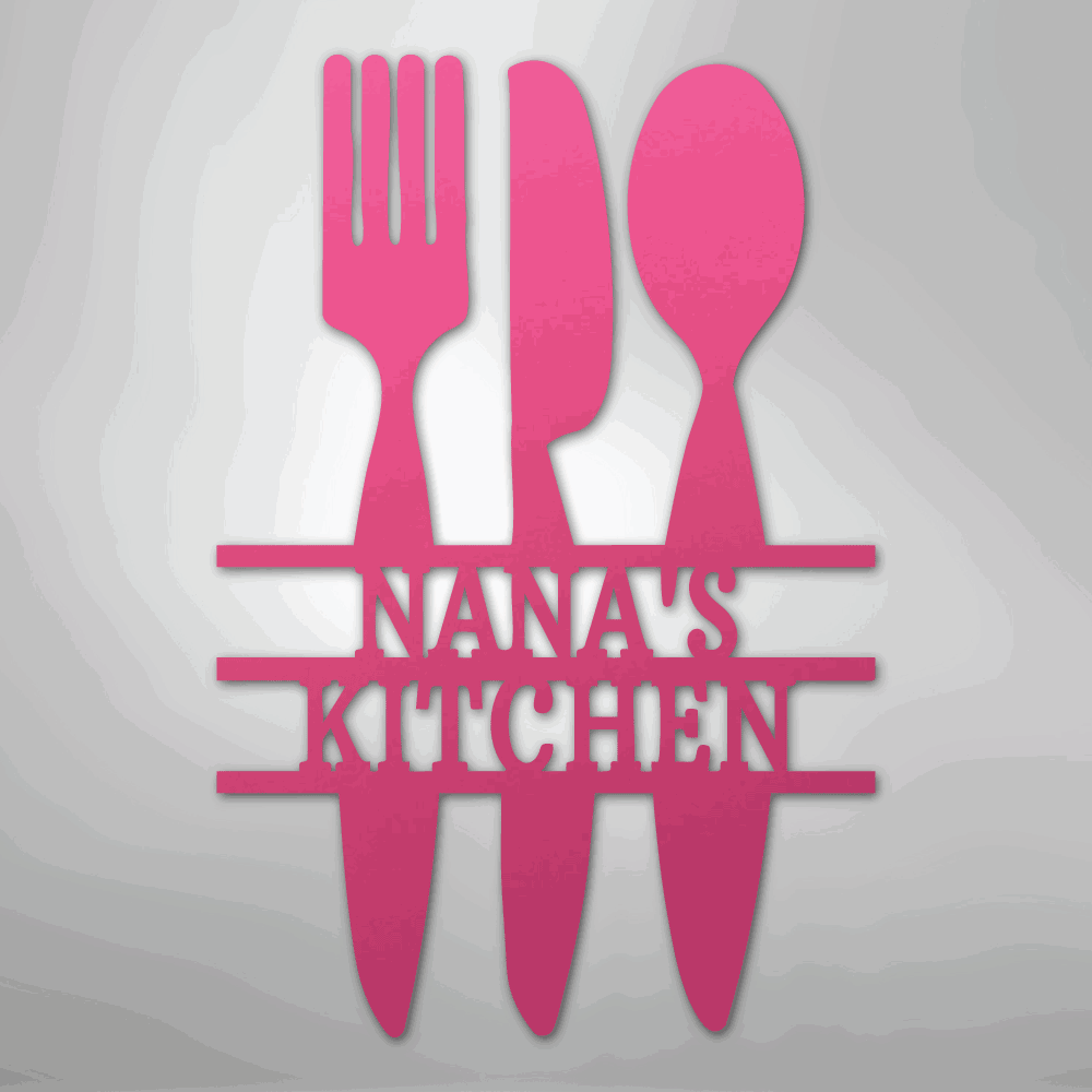 Kitchen Utensil Monogram - Steel Sign - Giftinum