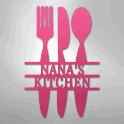 Kitchen Utensil Monogram - Steel Sign - Giftinum