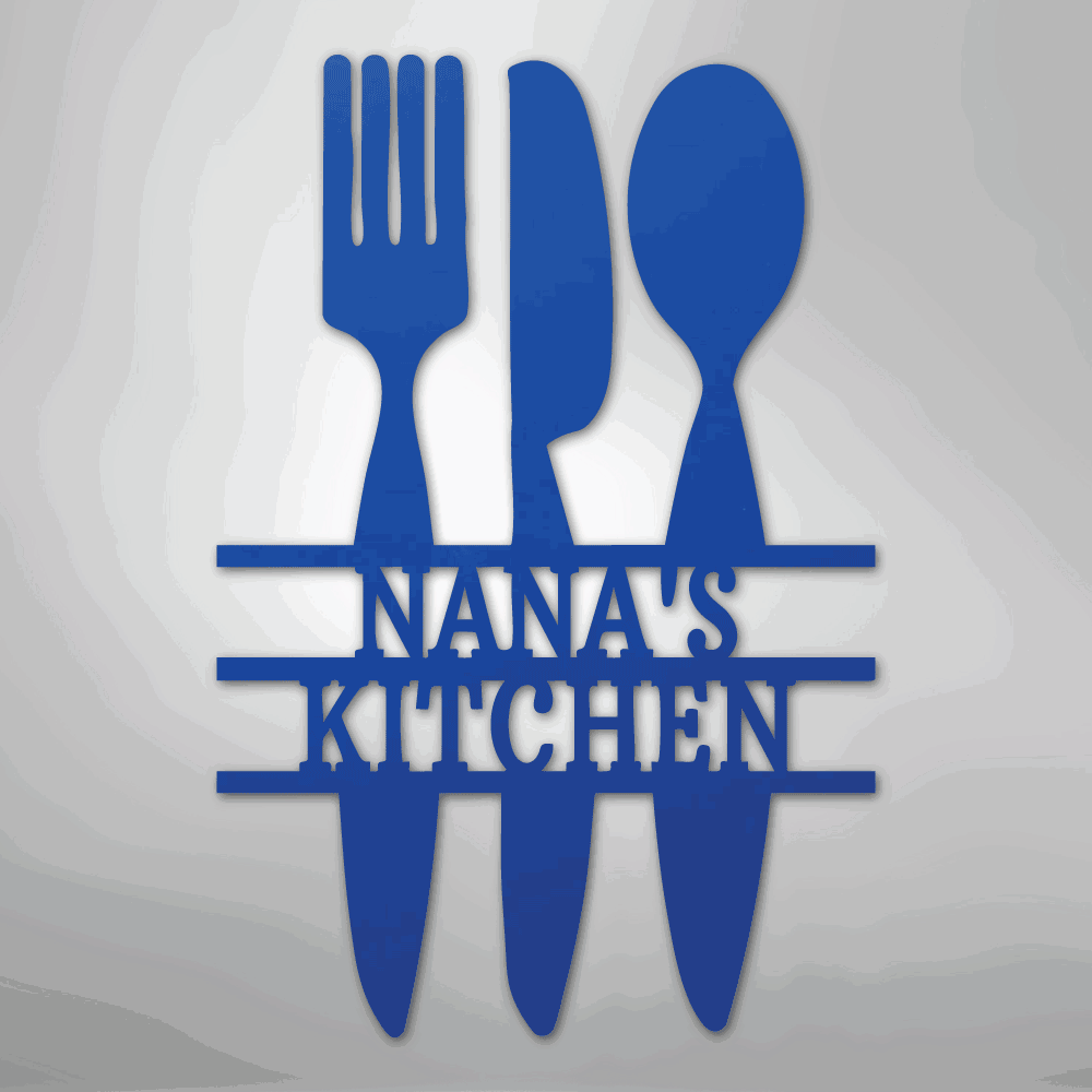 Kitchen Utensil Monogram - Steel Sign - Giftinum