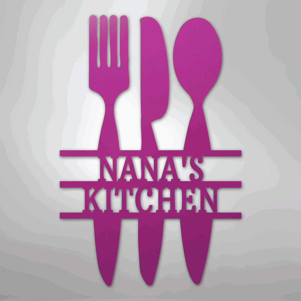 Kitchen Utensil Monogram - Steel Sign - Giftinum