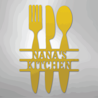 Kitchen Utensil Monogram - Steel Sign - Giftinum
