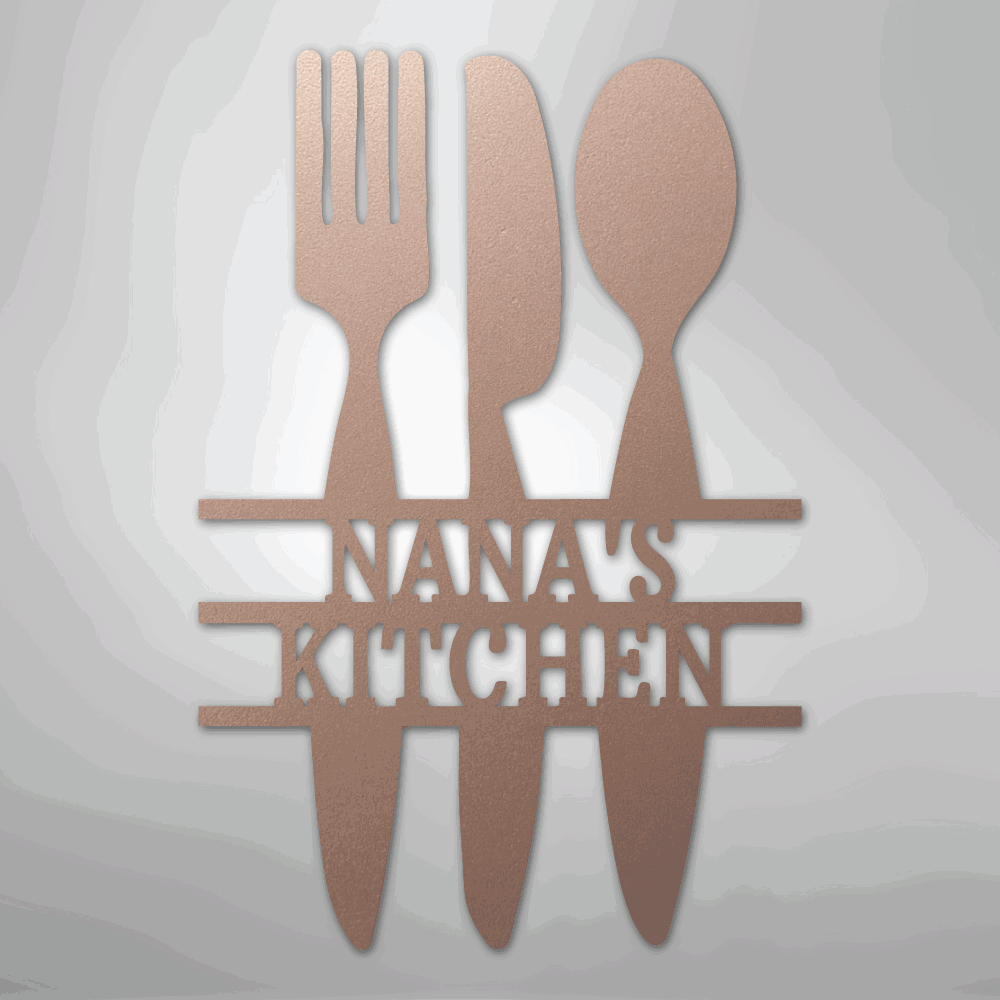 Kitchen Utensil Monogram - Steel Sign - Giftinum