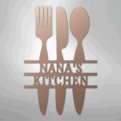 Kitchen Utensil Monogram - Steel Sign - Giftinum