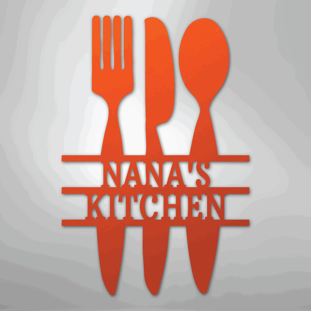 Kitchen Utensil Monogram - Steel Sign - Giftinum