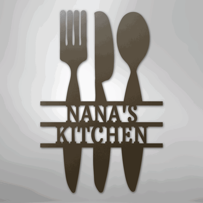 Kitchen Utensil Monogram - Steel Sign - Giftinum