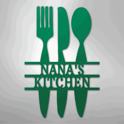 Kitchen Utensil Monogram - Steel Sign - Giftinum