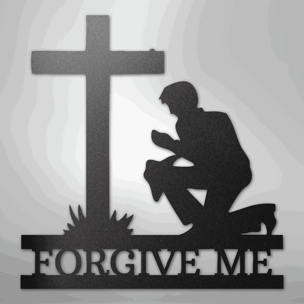 Kneeling Man Monogram - Steel Sign - Giftinum