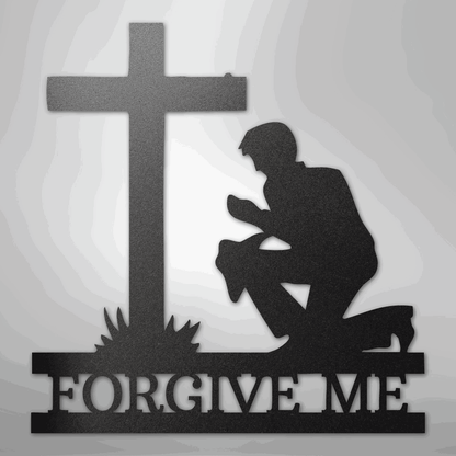 Kneeling Man Monogram - Steel Sign - Giftinum