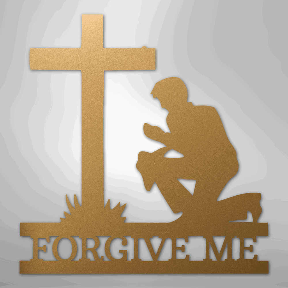 Kneeling Man Monogram - Steel Sign - Giftinum
