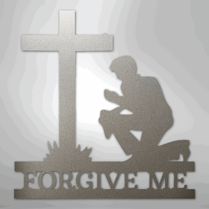 Kneeling Man Monogram - Steel Sign - Giftinum