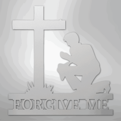 Kneeling Man Monogram - Steel Sign - Giftinum