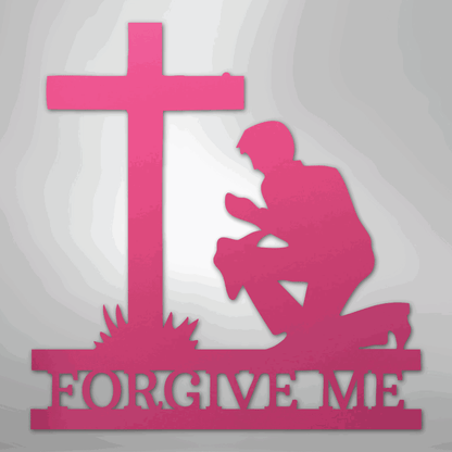 Kneeling Man Monogram - Steel Sign - Giftinum