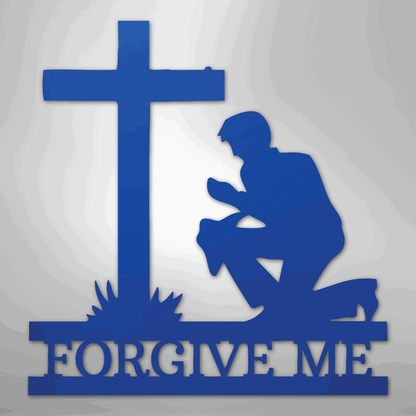 Kneeling Man Monogram - Steel Sign - Giftinum