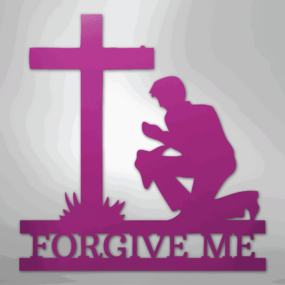 Kneeling Man Monogram - Steel Sign - Giftinum