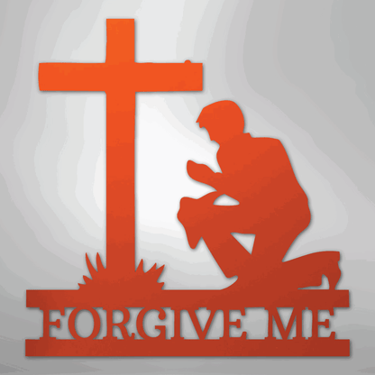 Kneeling Man Monogram - Steel Sign - Giftinum