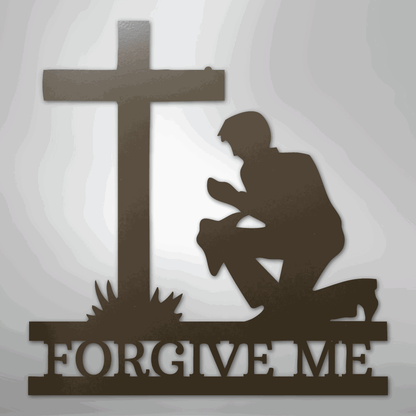 Kneeling Man Monogram - Steel Sign - Giftinum