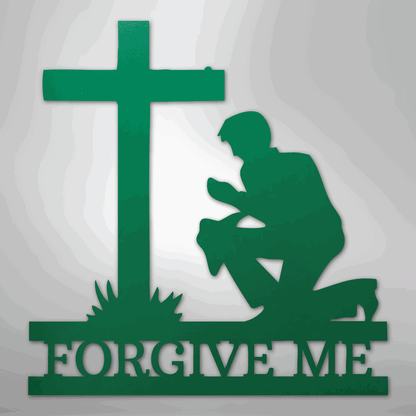 Kneeling Man Monogram - Steel Sign - Giftinum