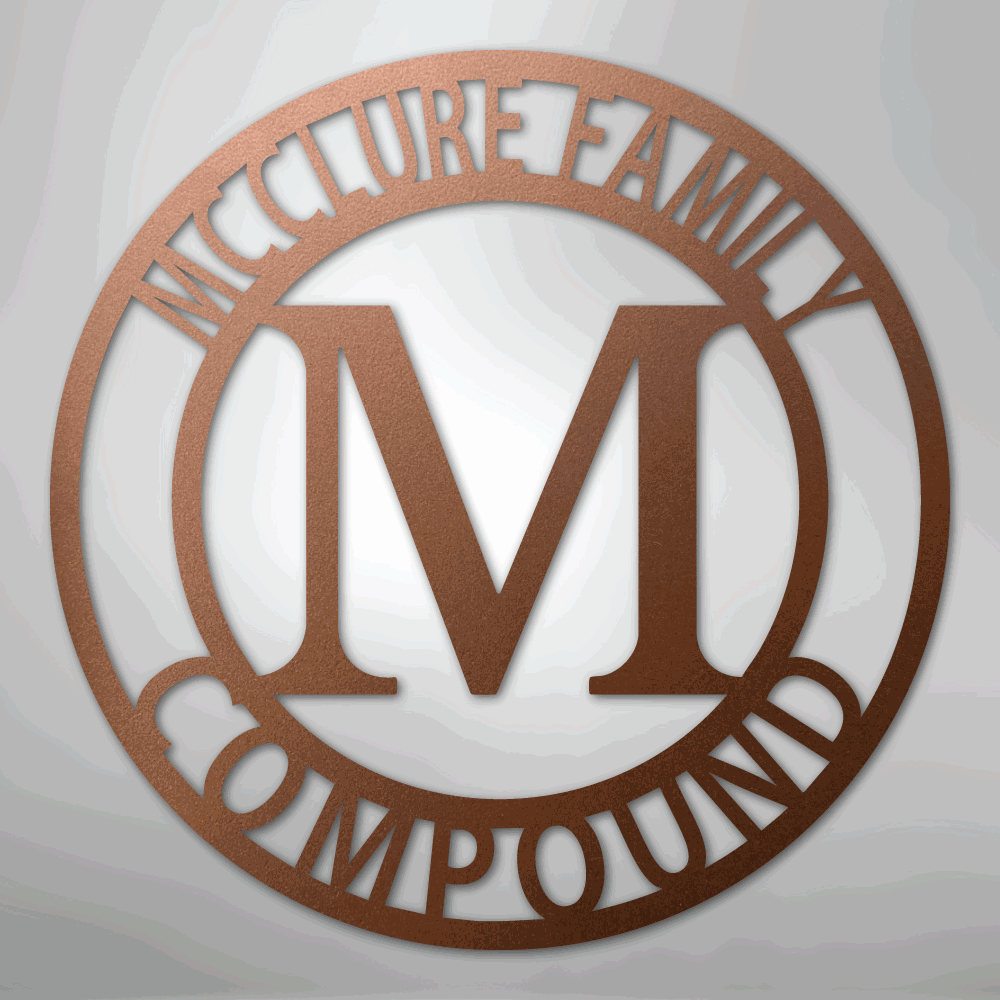 Letter Family Name - Steel Sign - Giftinum