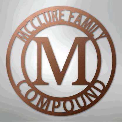 Letter Family Name - Steel Sign - Giftinum