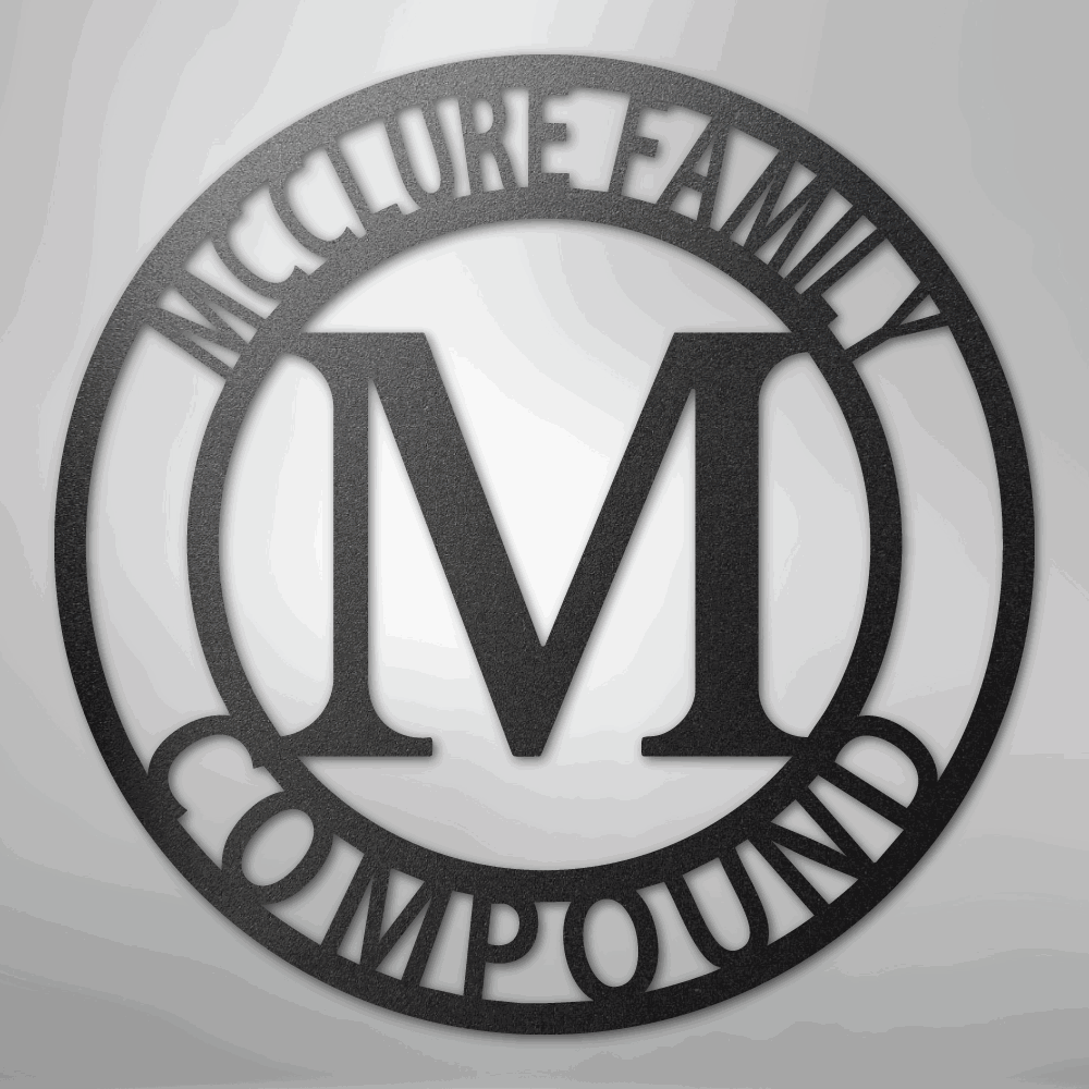 Letter Family Name - Steel Sign - Giftinum