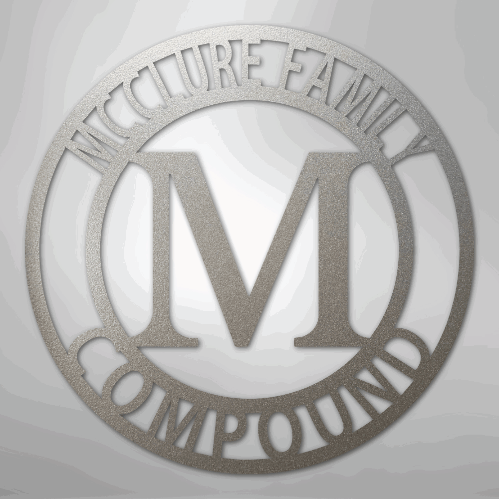 Letter Family Name - Steel Sign - Giftinum