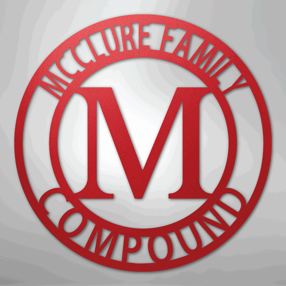 Letter Family Name - Steel Sign - Giftinum