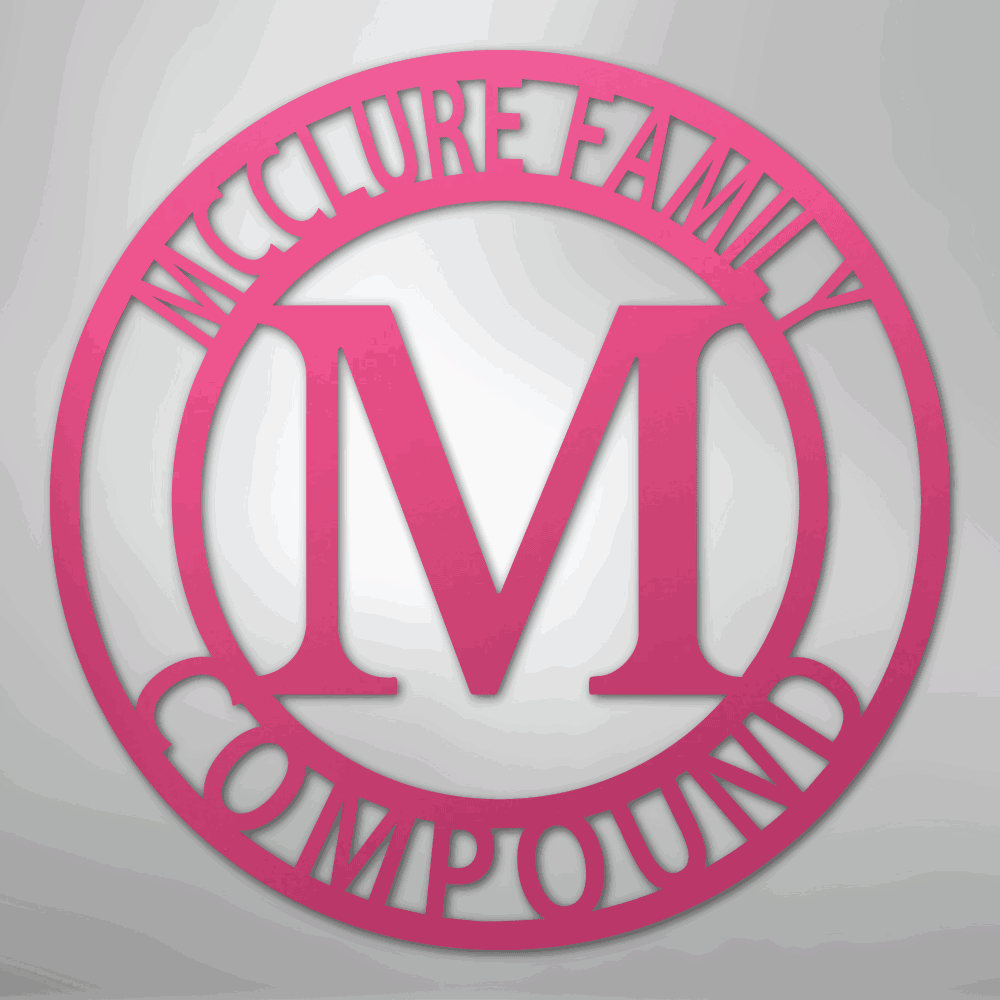 Letter Family Name - Steel Sign - Giftinum