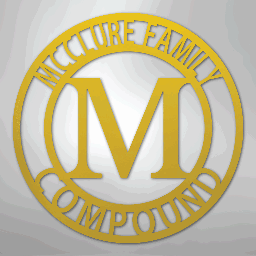 Letter Family Name - Steel Sign - Giftinum