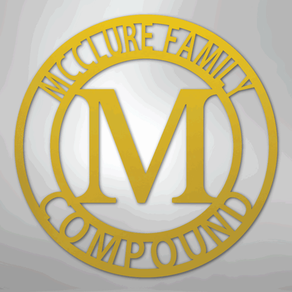 Letter Family Name - Steel Sign - Giftinum