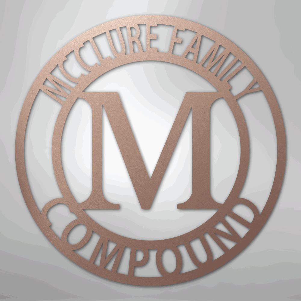 Letter Family Name - Steel Sign - Giftinum