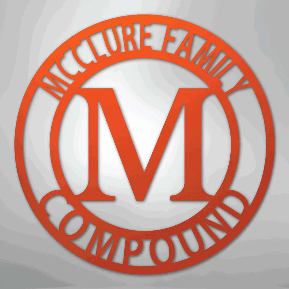 Letter Family Name - Steel Sign - Giftinum