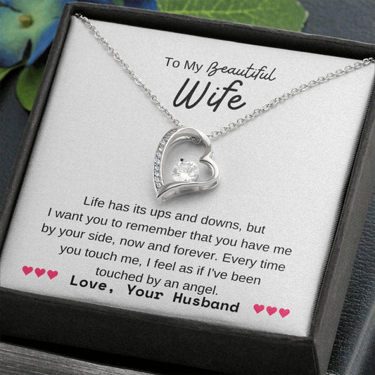 Life has its ups and downs - To wife 14k White Gold Finish / Standard Box Jewelry Giftinum