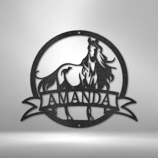 Majestic Horse Monogram - Steel Sign - Giftinum