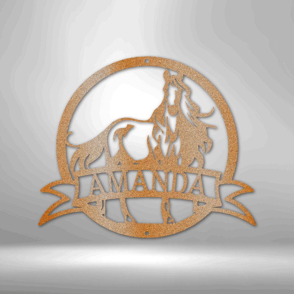 Majestic Horse Monogram - Steel Sign - Giftinum