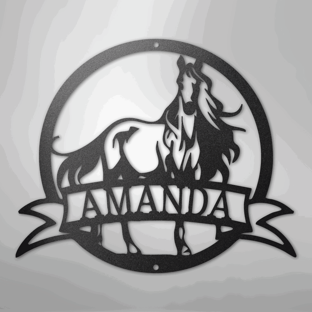 Majestic Horse Monogram - Steel Sign - Giftinum